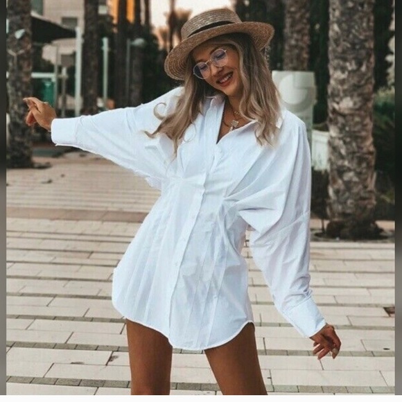 pleated poplin shirt zara